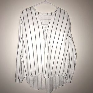 3/15 ✨ Hi-low Hem Navy Stripe Blouse